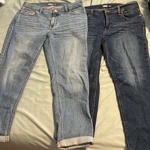 2 Old Navy Boyfriend Mid-Rise Denim Jeans Size 8
